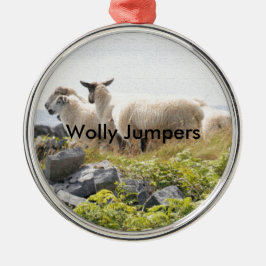 Vreemde Ontwerpen - Schapen in een veld Metalen Ornament