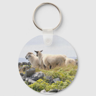 Vreemde Ontwerpen - Schapen in een veld Sleutelhanger