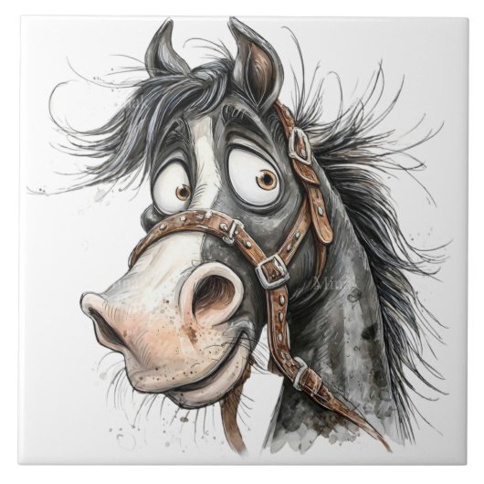 vreemde paard tegeltje (Voorkant)