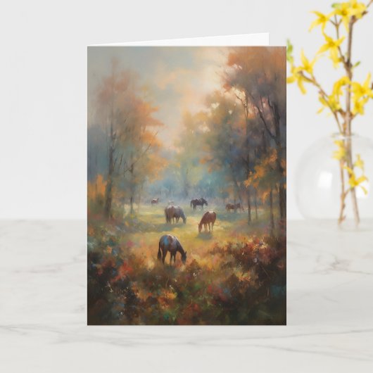Vreemde paarden Landschap Schilder Paardensympathi Kaart (Gele Bloem)