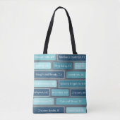 Vreemde Plaatsen Blauw Geometrisch Patroon Tote Bag (Voorkant)
