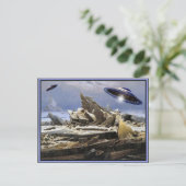 Vreemde Planeet - het bezoek van het UFO Briefkaart (Staand voorkant)