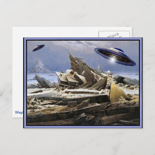 Vreemde Planeet - het bezoek van het UFO Briefkaart (Voorkant / Achterkant)