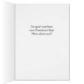 Vreemde Presidenten Dag, eekhoorn met vlag en note (Binnen (Rechts))