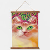 Vreemde psychedelische Kool Katz 10 Hangend Wandkleed (Voorkant)