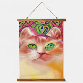 Vreemde psychedelische Kool Katz 10 Hangend Wandkleed