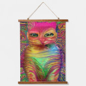 Vreemde psychedelische Kool Katz 13 Hangend Wandkleed (Voorkant)