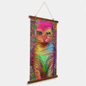 Vreemde psychedelische Kool Katz 13 Hangend Wandkleed (Gebogen)