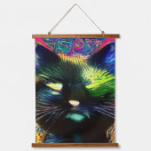Vreemde psychedelische Kool Katz 14 Hangend Wandkleed (Voorkant)