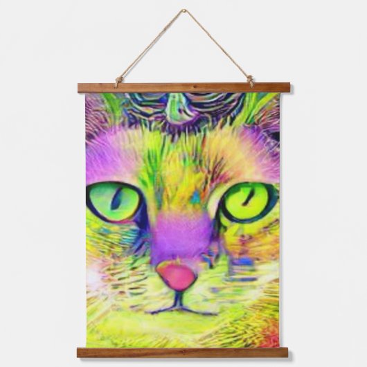 Vreemde psychedelische Kool Katz 15 Hangend Wandkleed (Voorkant)