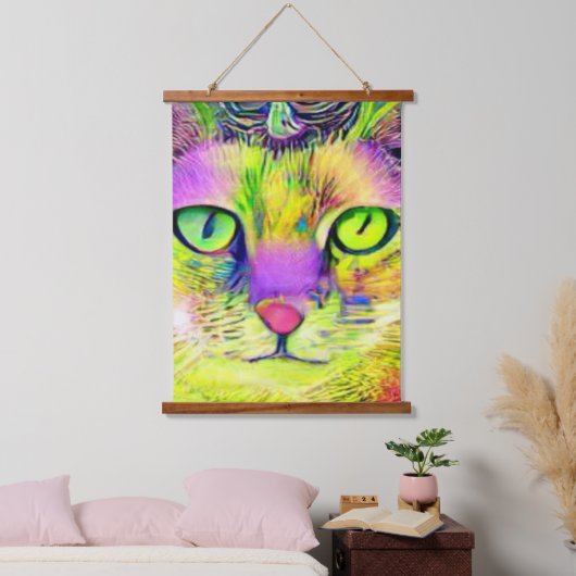 Vreemde psychedelische Kool Katz 15 Hangend Wandkleed (Slaapkamer)