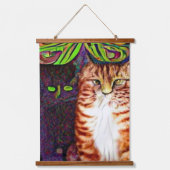 Vreemde psychedelische Kool Katz 16 Hangend Wandkleed (Voorkant)