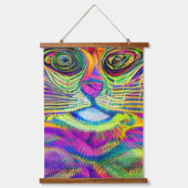 Vreemde psychedelische Kool Katz 17 Hangend Wandkleed (Voorkant)
