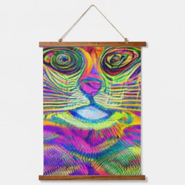 Vreemde psychedelische Kool Katz 17 Hangend Wandkleed