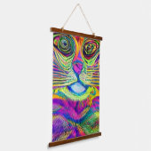 Vreemde psychedelische Kool Katz 17 Hangend Wandkleed (Gebogen)