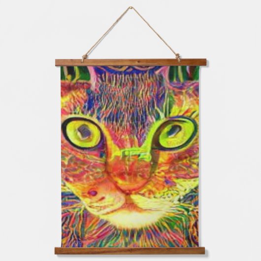 Vreemde psychedelische Kool Katz 18 Hangend Wandkleed (Voorkant)