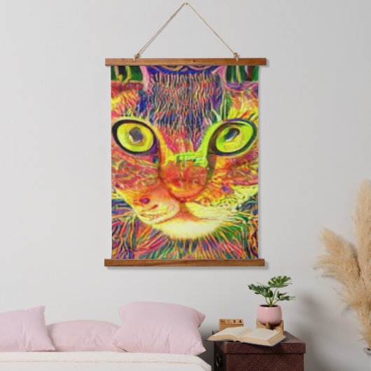 Vreemde psychedelische Kool Katz 18 Hangend Wandkleed (Slaapkamer)