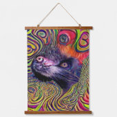 Vreemde psychedelische Kool Katz 19 Hangend Wandkleed (Voorkant)