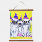 Vreemde psychedelische Kool Katz 1 Hangend Wandkleed (Voorkant)