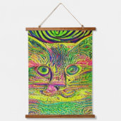 Vreemde psychedelische Kool Katz 20 Hangend Wandkleed (Voorkant)