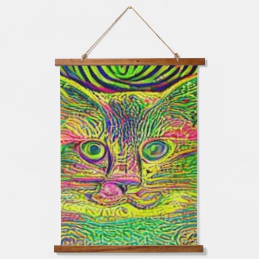 Vreemde psychedelische Kool Katz 20 Hangend Wandkleed (Voorkant)