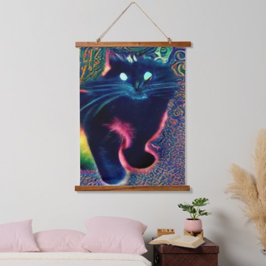 Vreemde psychedelische Kool Katz 21 Hangend Wandkleed (Slaapkamer)