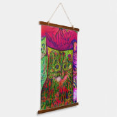 Vreemde psychedelische Kool Katz 22 Hangend Wandkleed (Gebogen)