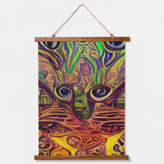 Vreemde psychedelische Kool Katz 23 Hangend Wandkleed (Voorkant)