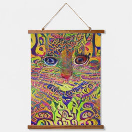 Vreemde psychedelische Kool Katz 24 Hangend Wandkleed