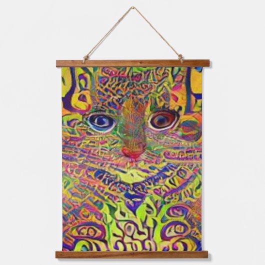 Vreemde psychedelische Kool Katz 24 Hangend Wandkleed (Voorkant)