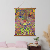 Vreemde psychedelische Kool Katz 24 Hangend Wandkleed (Slaapkamer)