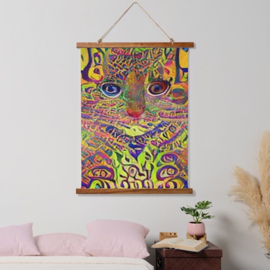 Vreemde psychedelische Kool Katz 24 Hangend Wandkleed (Slaapkamer)