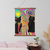 Vreemde psychedelische Kool Katz 2 Hangend Wandkleed (Slaapkamer)