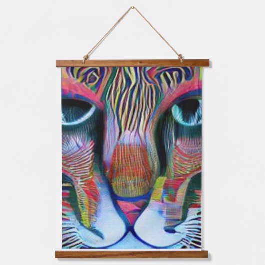 Vreemde psychedelische Kool Katz 34 Hangend Wandkleed (Voorkant)