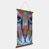 Vreemde psychedelische Kool Katz 34 Hangend Wandkleed (Gebogen)