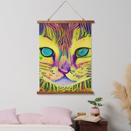 Vreemde psychedelische Kool Katz 35 Hangend Wandkleed (Slaapkamer)
