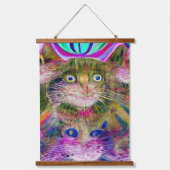 Vreemde psychedelische Kool Katz 39 Hangend Wandkleed (Voorkant)