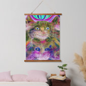 Vreemde psychedelische Kool Katz 39 Hangend Wandkleed (Slaapkamer)