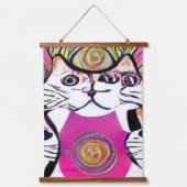 Vreemde psychedelische Kool Katz 5 Hangend Wandkleed (Voorkant)