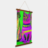 Vreemde psychedelische Kool Katz 6 Hangend Wandkleed (Gebogen)