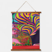 Vreemde psychedelische Kool Katz 7 Hangend Wandkleed (Voorkant)