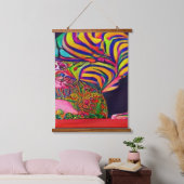 Vreemde psychedelische Kool Katz 7 Hangend Wandkleed (Slaapkamer)