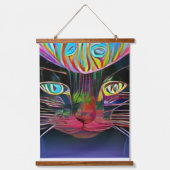 Vreemde psychedelische Kool Katz 8 Hangend Wandkleed (Voorkant)