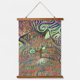 Vreemde psychedelische Kool Katz 9 Hangend Wandkleed