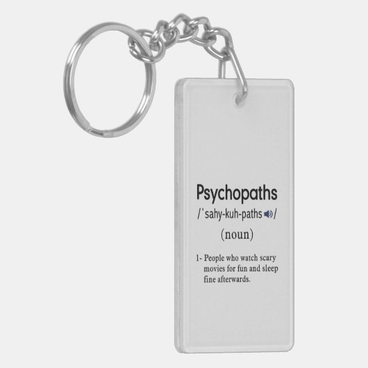 vreemde psychopaten definitie acryl sleutelhanger (Voorkant Links)