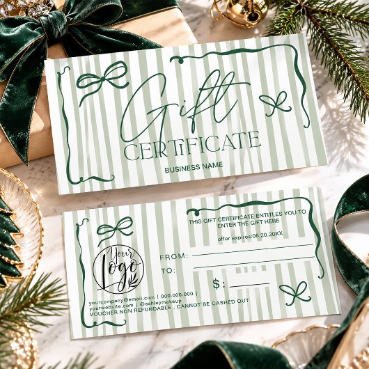 Vreemde Retro Saliegroene Boog Cadeaubon