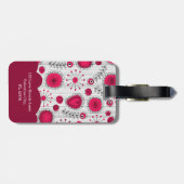 Vreemde rode witte harten bloemen bloem naam bagagelabel (Achterkant horizontaal)