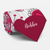 Vreemde rode witte harten bloemen bloem naam stropdas (Opgerold)