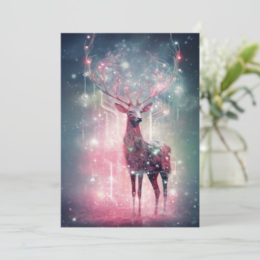 Vreemde roze kerst Kaarten (Staand voorkant)