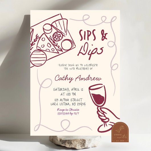 Vreemde Sips and Dips Verjaardagsfeestje Kaart
